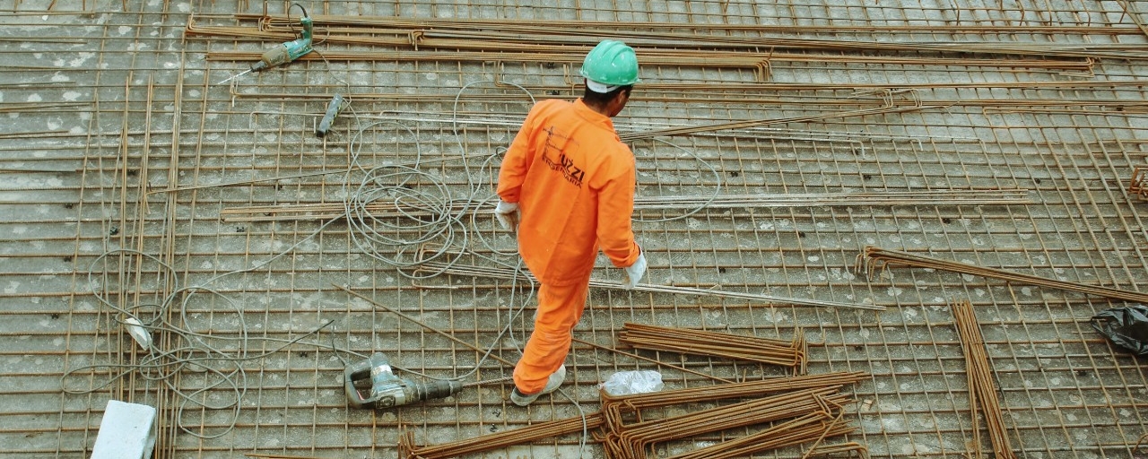 construction worker working on a rooftop