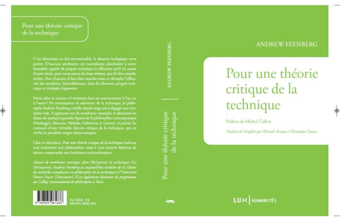 Pour une thorie critique de la technique