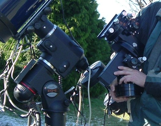 A close up of the EQ-6 Skyscan. This is a primo mount for an econo price.