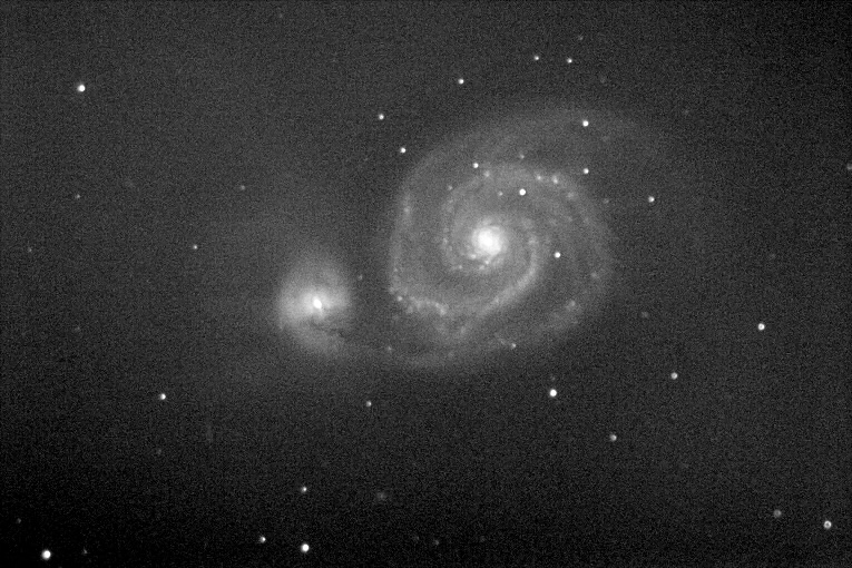 Self guided image of M51. 10minutes at F4.