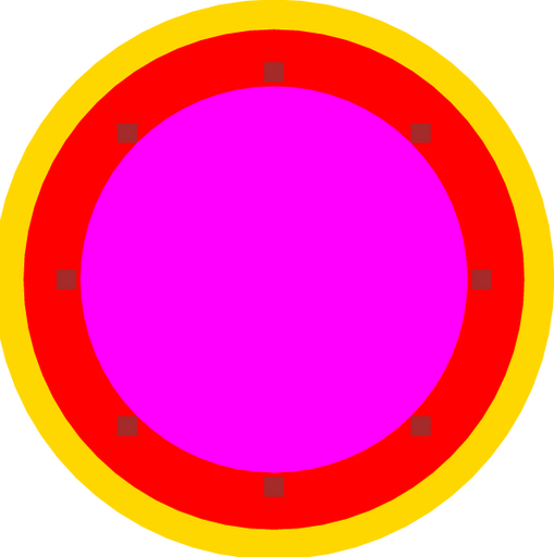 Layout for a simple bearing with a POLY0 ground plane.