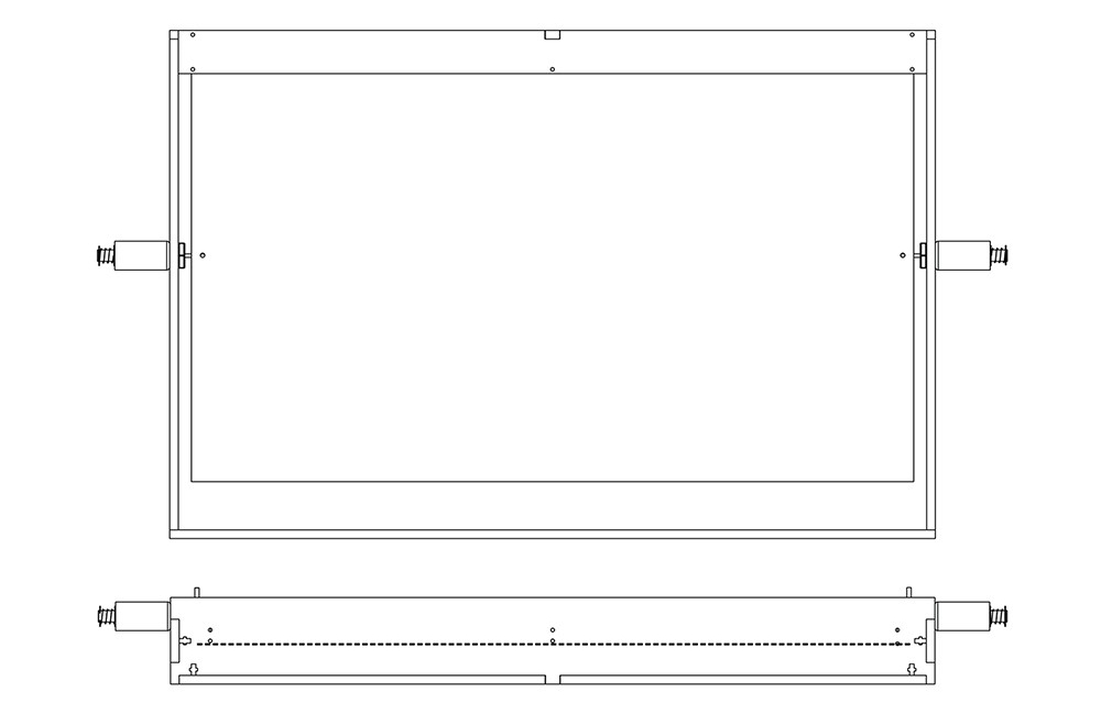 Figure 8: Rippler H Model Design Sketch: Front (top) and Bottom (bottom) Views