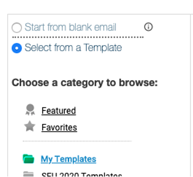 select from a template option