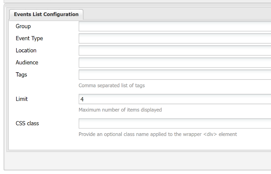 This is an image of the limit option in the livewhale component