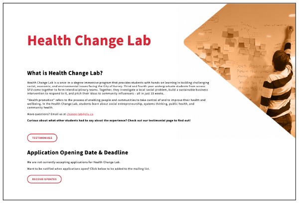 Health Change Lab website homepage thumbnail