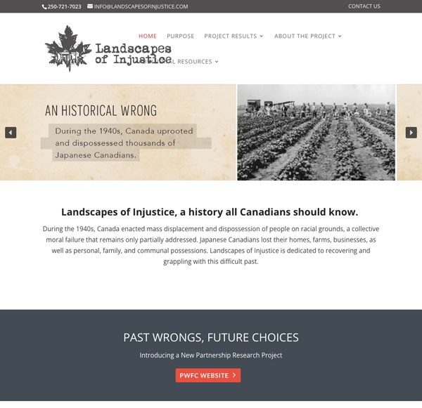 Landscapes of Injustice webpage