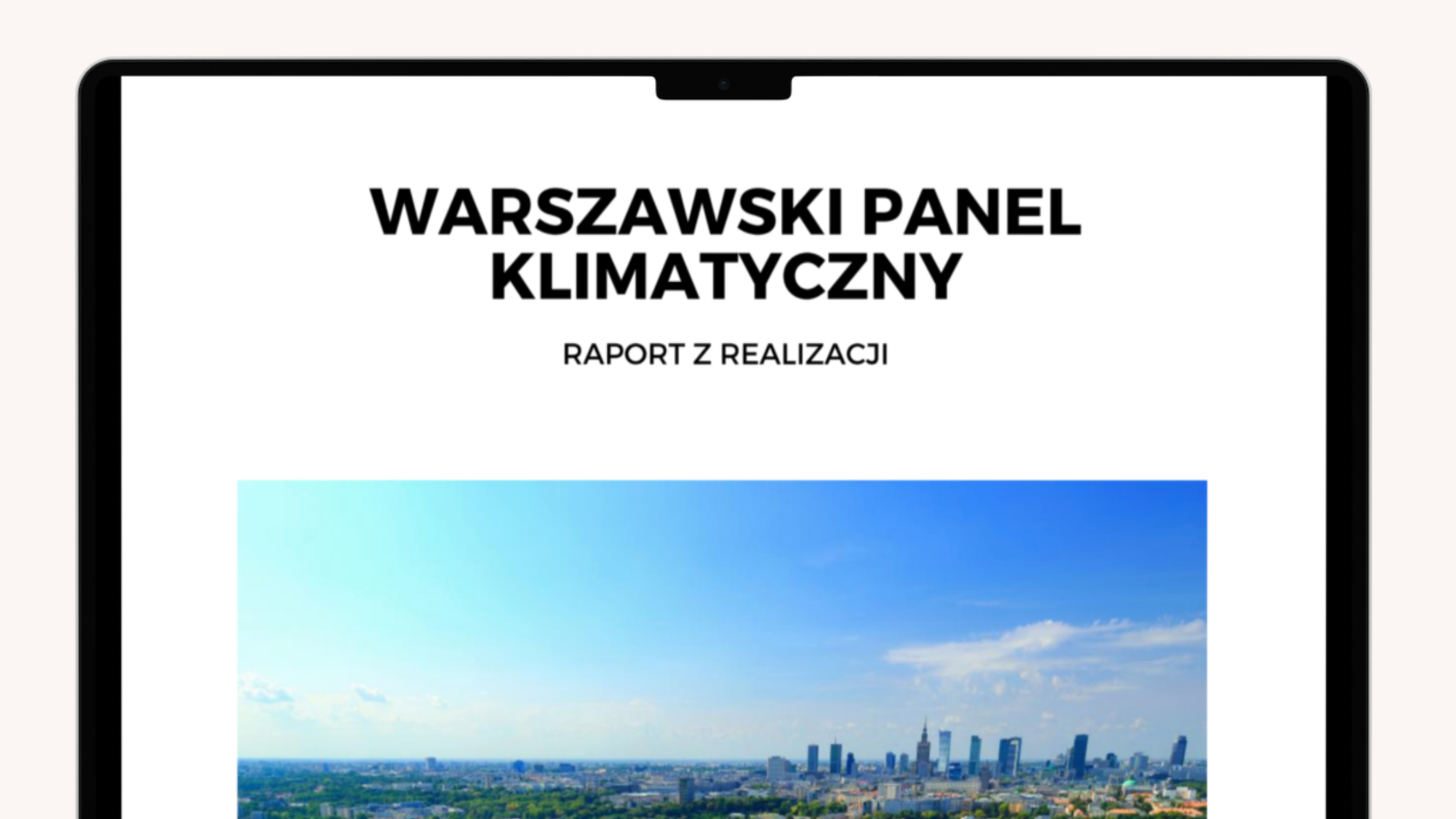 Mockup of the landing page for Poland's climate assembly
