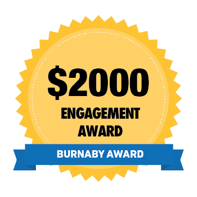 $2000 Burnaby Community Engagement Grand Award badge