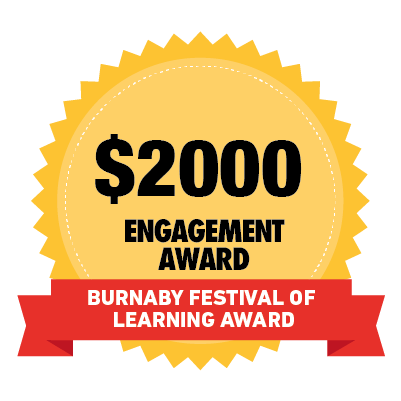 $2000 Burnaby Festival of Learning Community Engagement Award badge