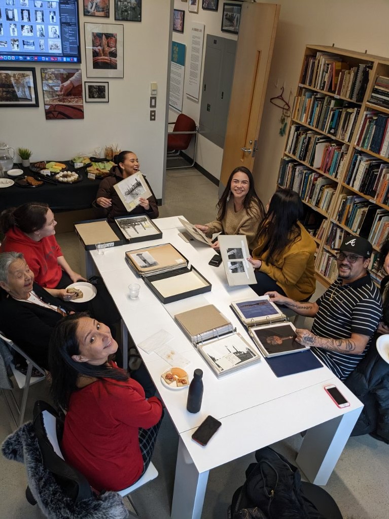Haida SFU students, artists, elder and other researchers at the Bill Reid Centre and SFU library