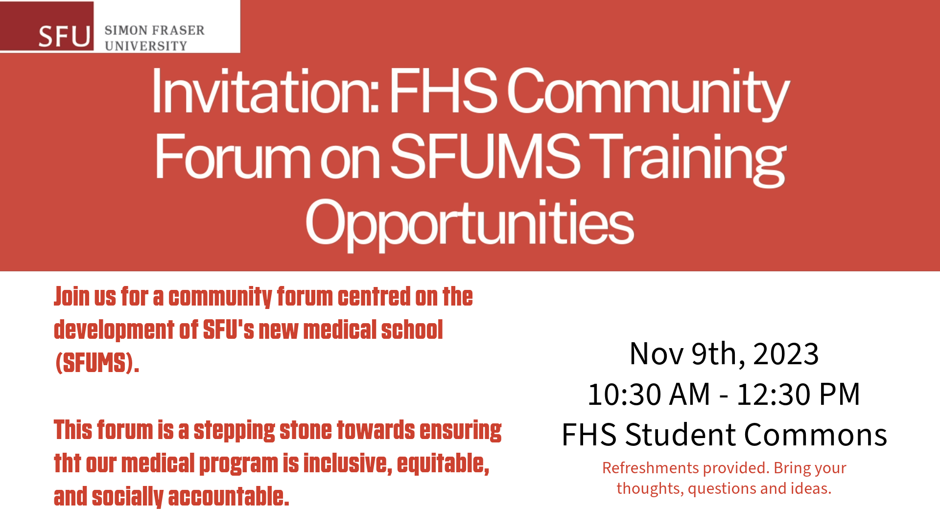 Nov 9-10: FHS I-EDI Community Listening Sessions