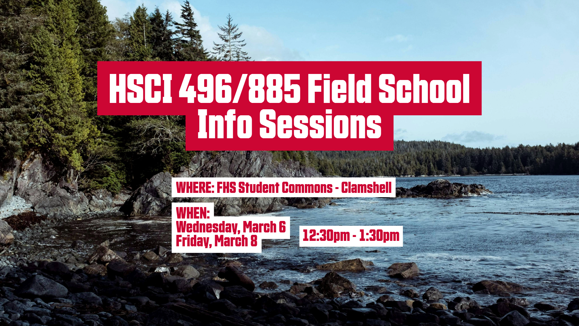 March 6 and 8: Field School Info Sessions