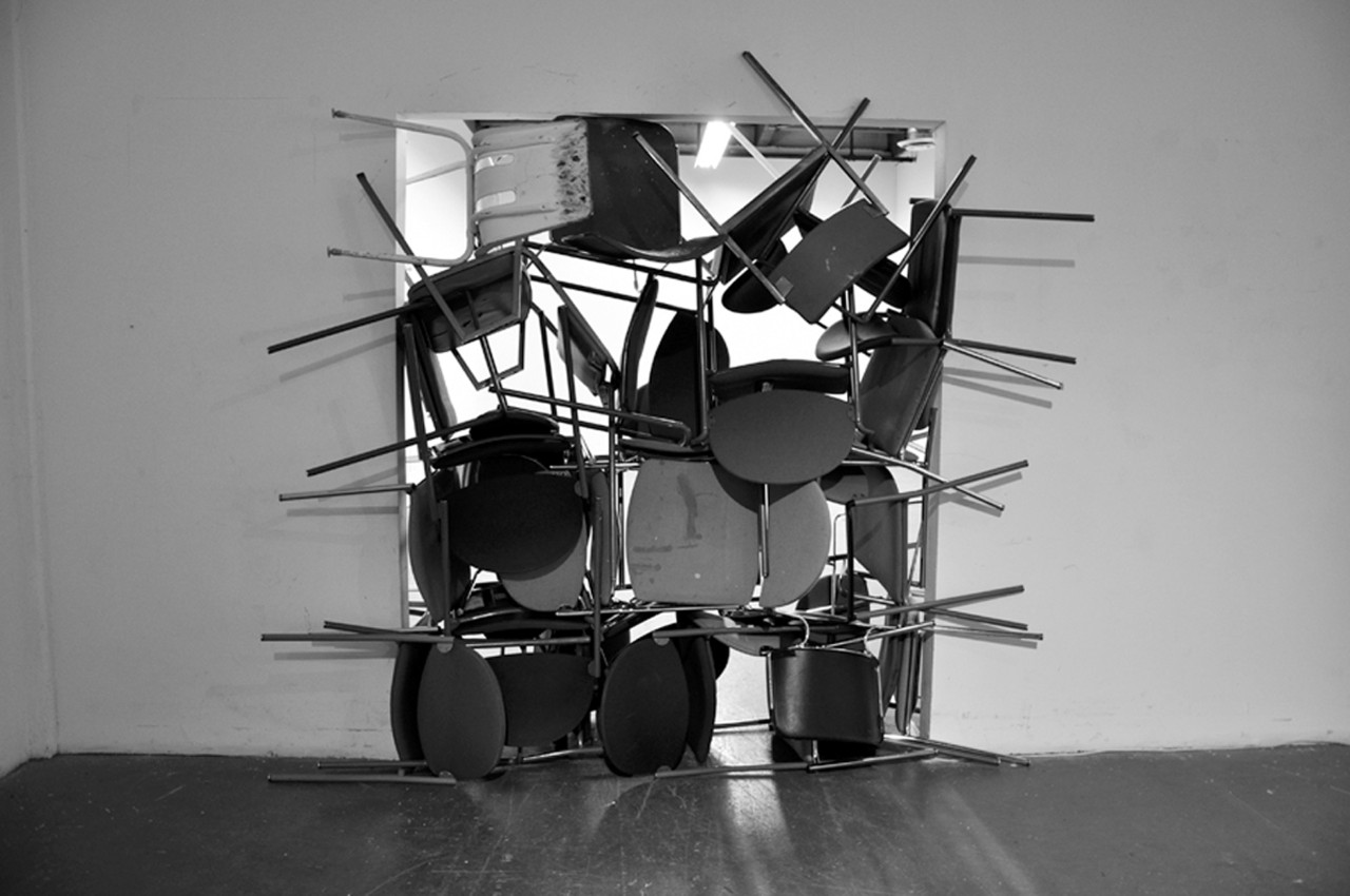 Gabriel Saloman, Contingent Sculpture Workshop (Barricade #002) (detail), 2013, mixed media, various dimensions.
