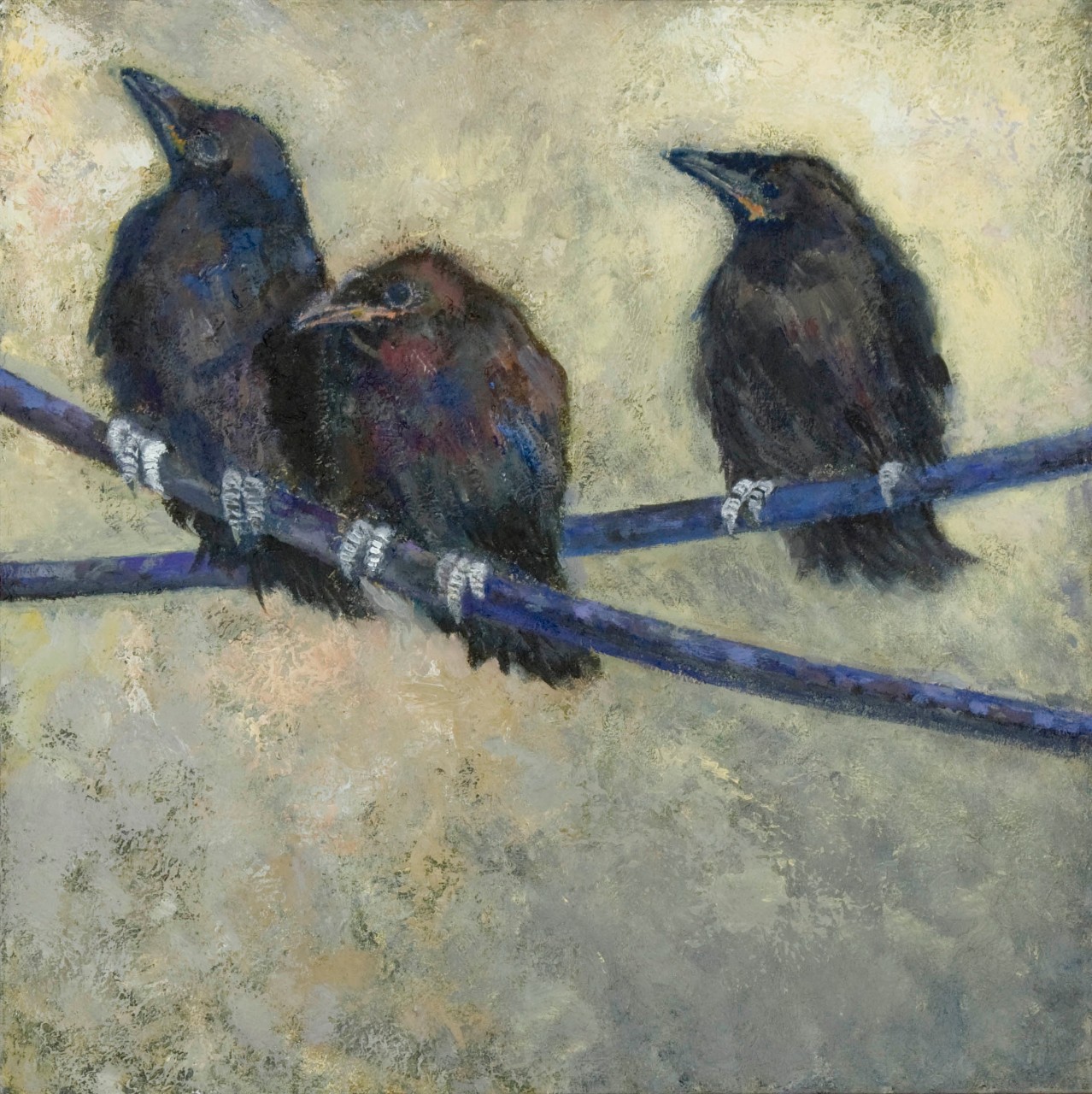 Teck Gallery, Loree Manson, Fledgling Crows, 2007, acrylic on canvas.