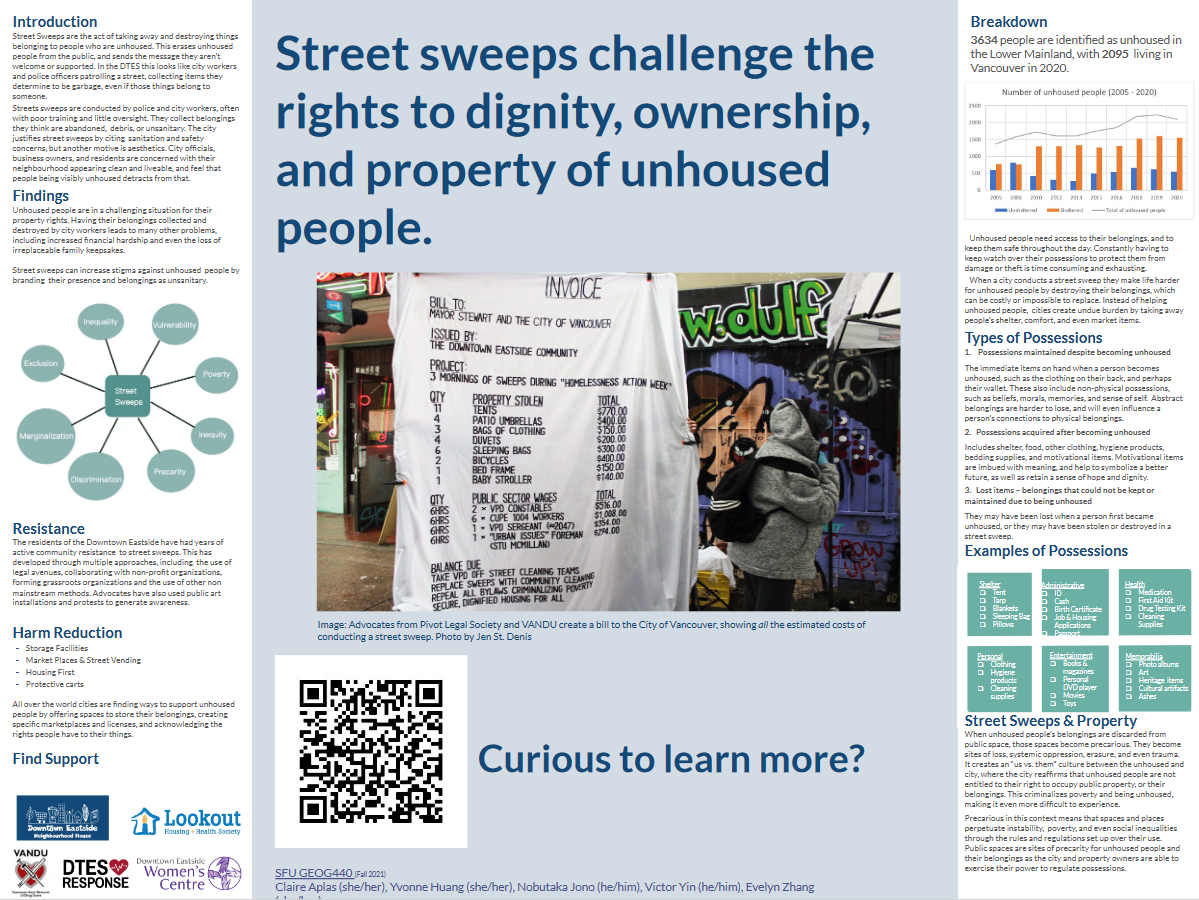student poster for street sweeps project