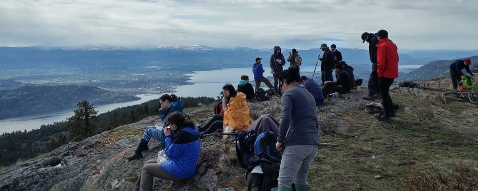 photo of students on mountain top as part of a field experience
