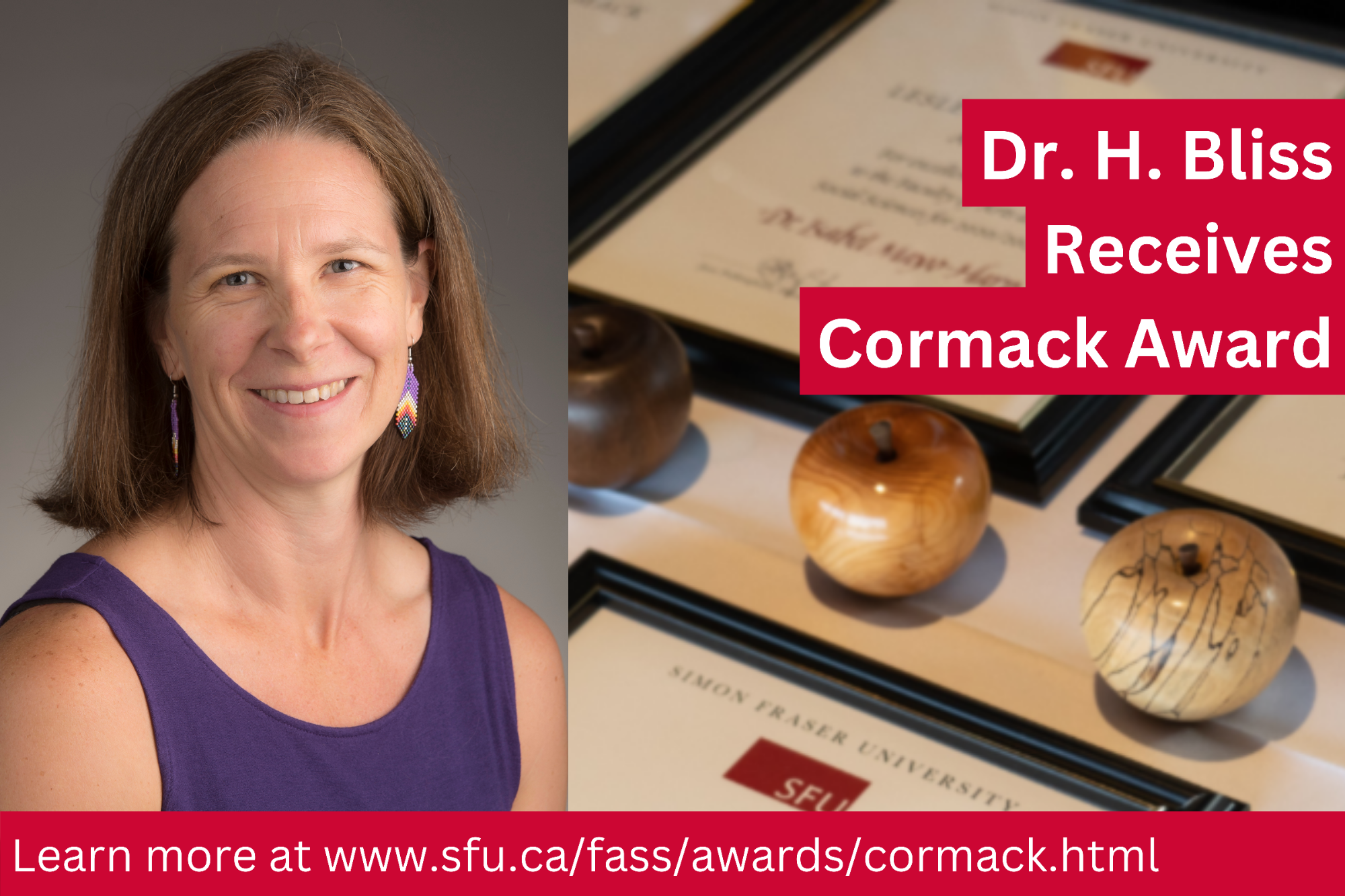 Dr. H. Bliss receives Cormack Teaching Award
