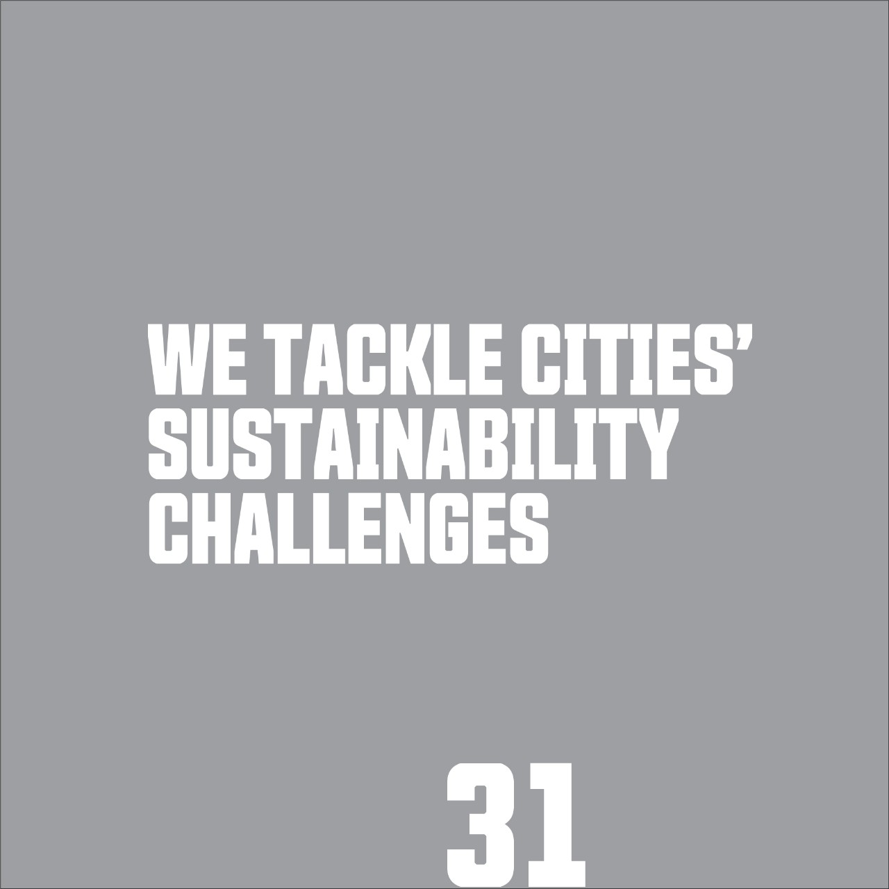 We Tackle Cities' Sustainability Challenges