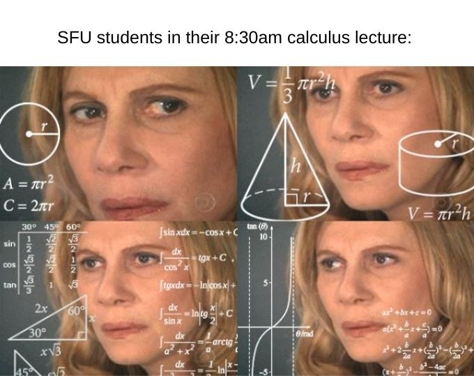 SFU students in their 8:30am calculus lecture: - 1