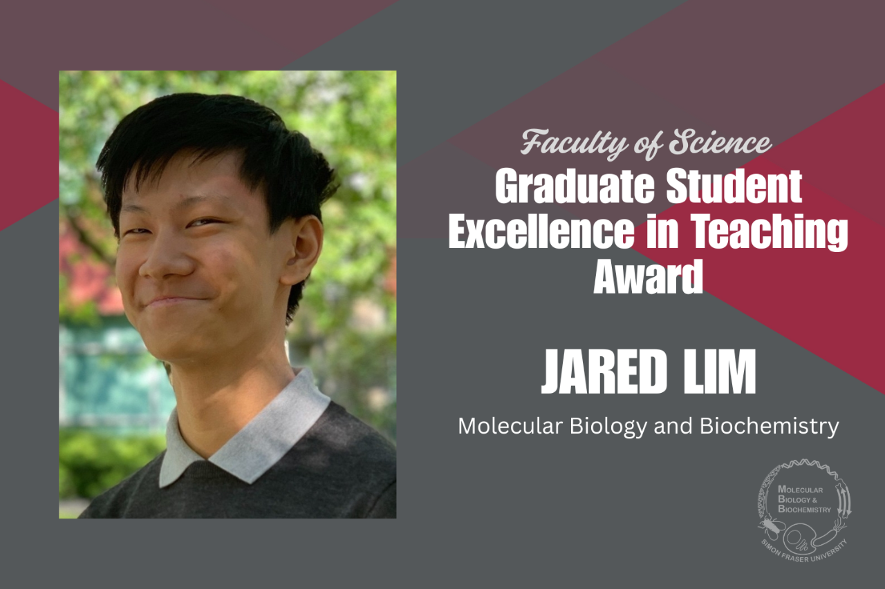 Congratulations to Jared Lim, recipient of the 2025 Excellence in Teaching Award from the Faculty of Science
