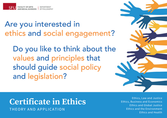 marketing postcard for ethics certificate