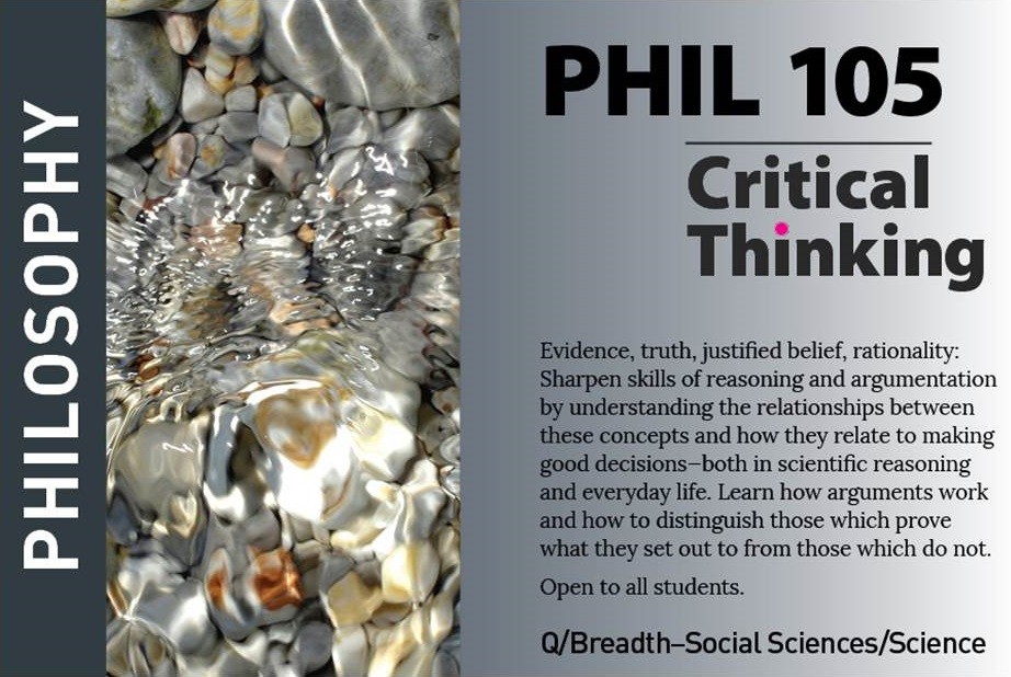 marketing postcard for philosophy course PHIL105