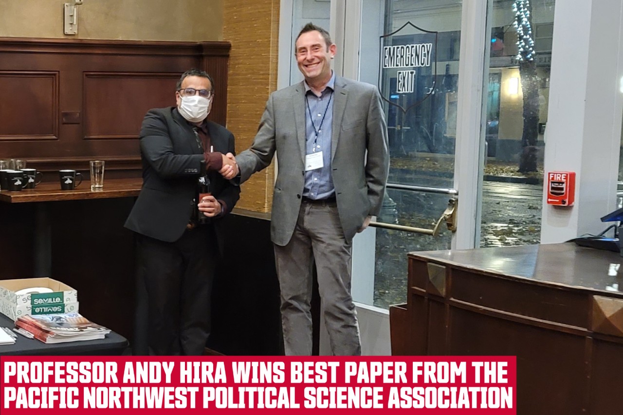 Professor Andy Hira wins best paper from the Pacific Northwest Political Science Association