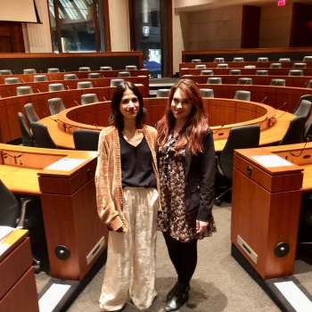 Ina Pace and Nicole Luongo after the 2023 Sterling Prize Ceremony and Lecture