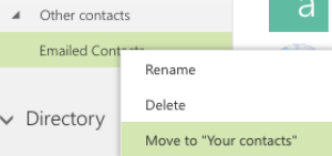 Select "Move to Your Contacts" from the right click menu
