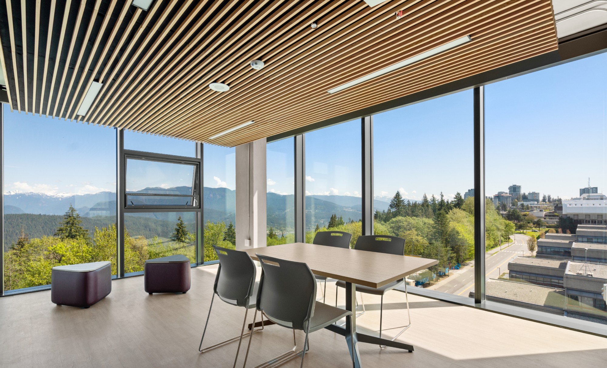 View of the Towers at night during the summer