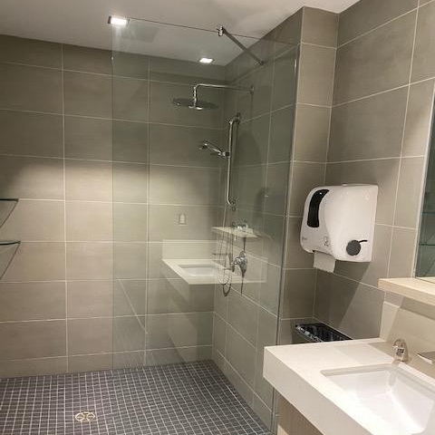 Shower and sink in washroom 2900