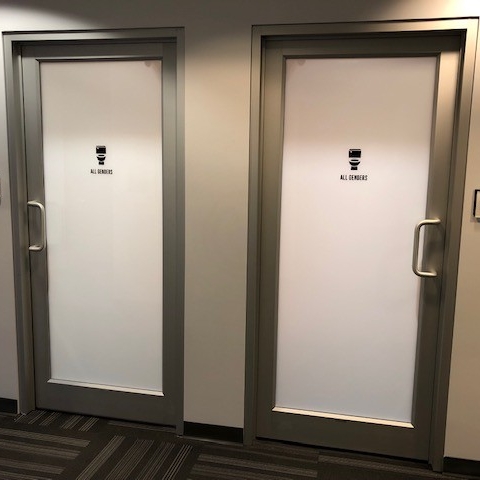 Doors to all gender washrooms 2900