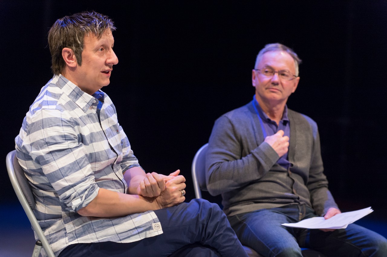 robert lepage addresses theatre class at woodwords