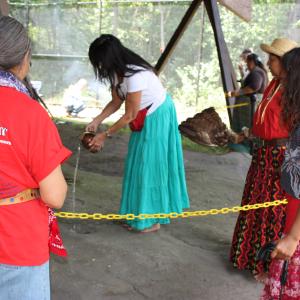 Preparing for the Grandmothers' cleansing of the sacred images