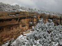 Mesa Verde in Laate Spring Snow by George Nicholas
