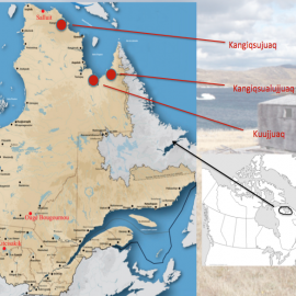 The locations of the three communities visited in Nunavik (Émilie Ruffin 2011). 