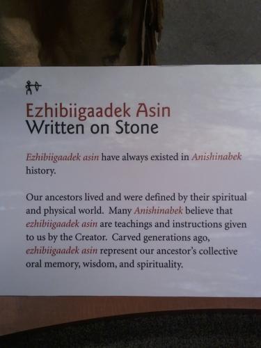 'Ezhibiigaadek asin' Written on Stone