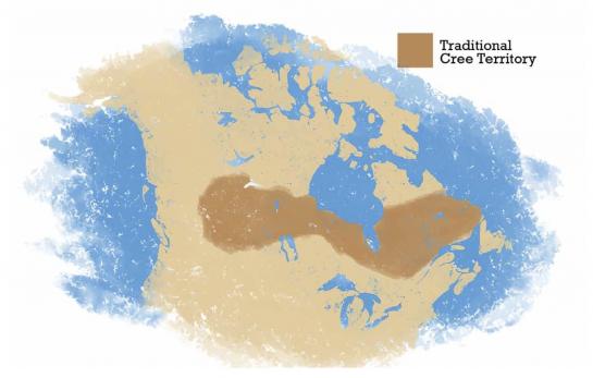 Map of traditional Cree territory