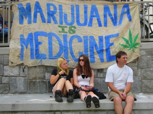 Marijuana protest in Vancouver.