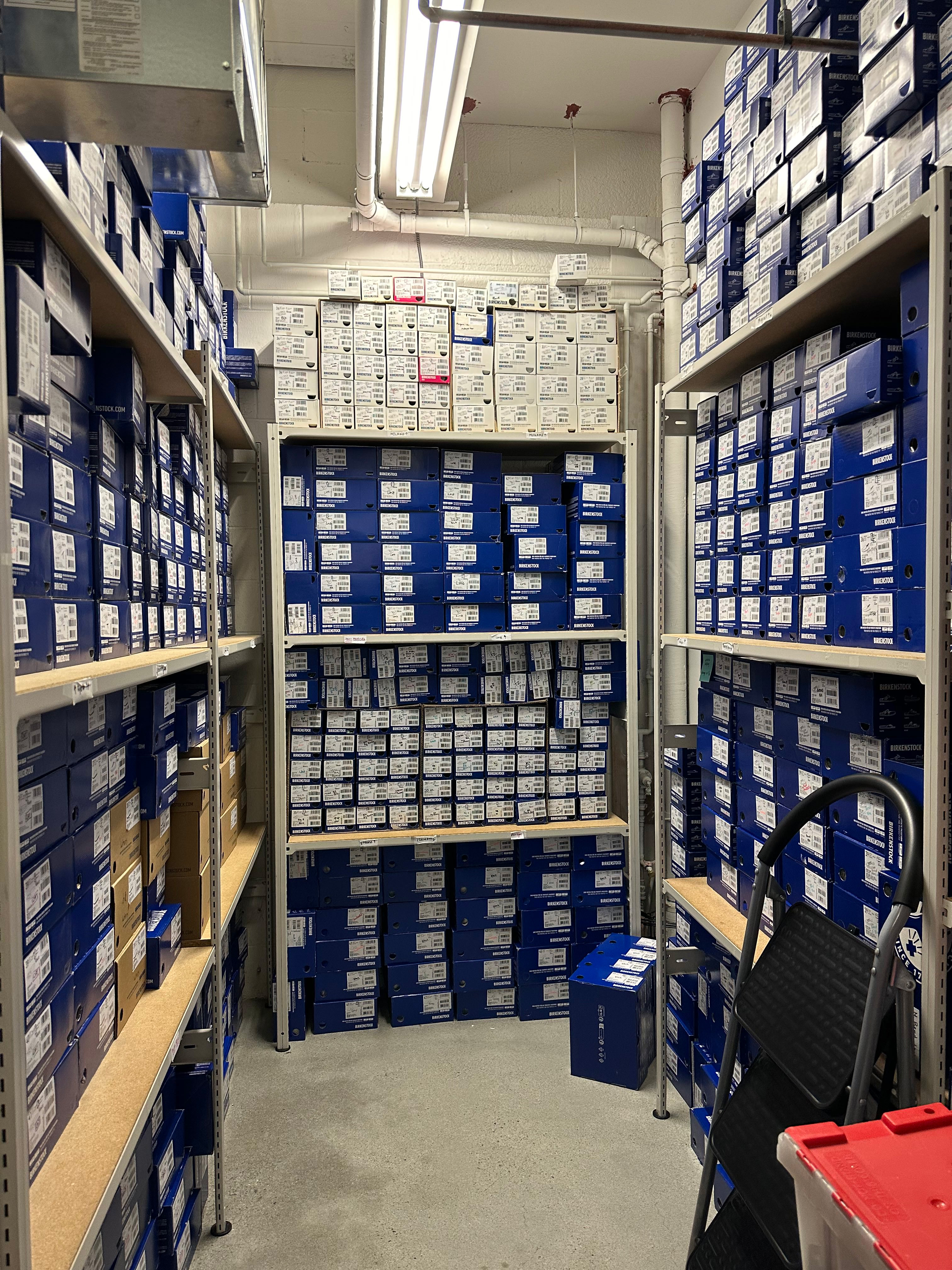 Getting involved in inventory organization and management by keeping the same shoe models together and counting shoes to be transferred from the warehouse to the store or vice versa.