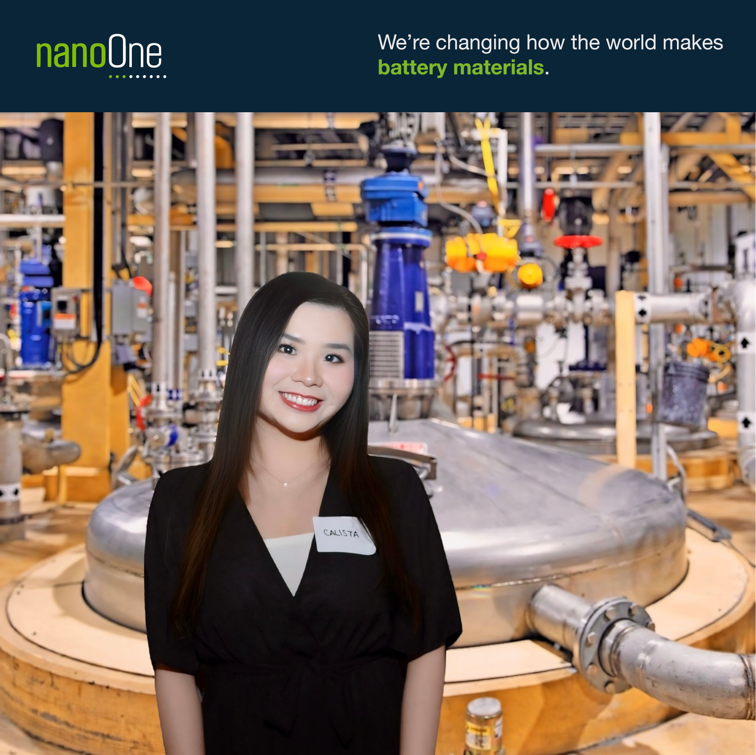 Calista Alex at Nano One Materials Corp.