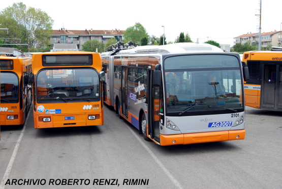 R2101 Van Hool articulated trolleybus 2101 at Rimini as a demonstrator for 