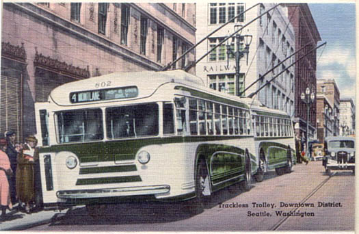 Streetcar Trolley Modern Postcard WA Details about   First Avenue Seattle Washington State 