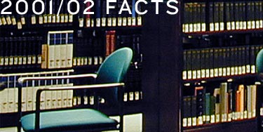 '2001/02 facts' & picture of library stacks