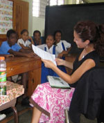 Student teacher in classroom