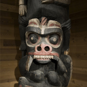 Totem pole in SFU's Museum of Achaeology and Ethnology