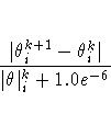 \frac{|{\theta}^{k+1}_{i}- {\theta}^k_{i}|}{|{\theta}|^k_{i}+1.0e^{-6}}