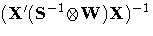 {( X'(S^{-1} {\otimes} W)X)^{-1}}