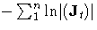 {-\sum_{1}^n{{\ln} |(J_{t})| }}
