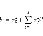 b_{i} = {\alpha}_{0}^{*} + \sum_{j=1}^d{{\alpha}^{*}_{j} i^j}